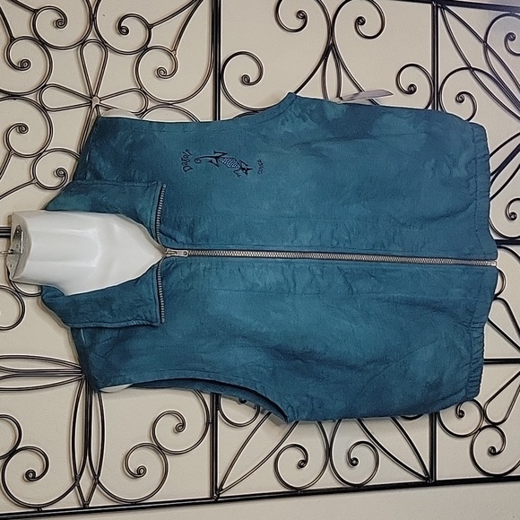 Dagoli Vtg Y2K Vest ~ Tribal Native Art Zip-Up Cotton Mens Sz S/P ***NWT - Picture 1 of 9